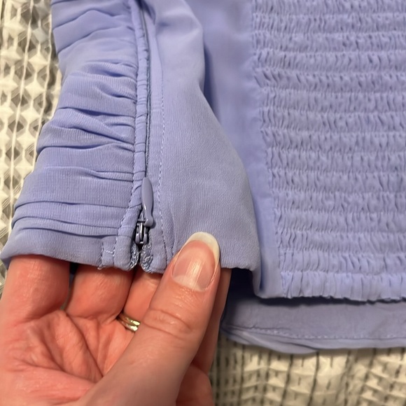 Abercrombie & Fitch Periwinkle Cropped Balloon Sleeve Top - Picture 5 of 6